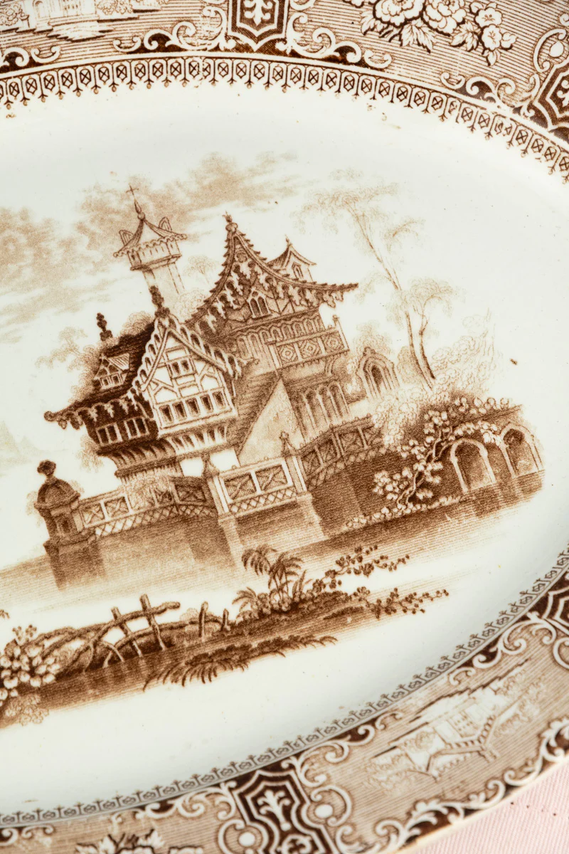 Antique Brown Transfersware Platter - Image 2