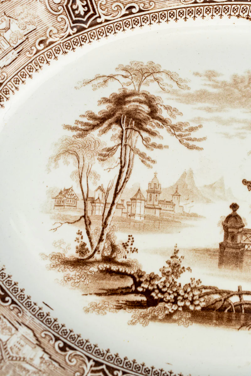 Antique Brown Transfersware Platter - Image 3