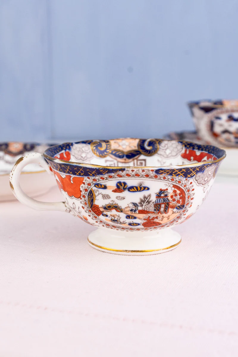 Antique English Imari Cup & Saucer - Image 10