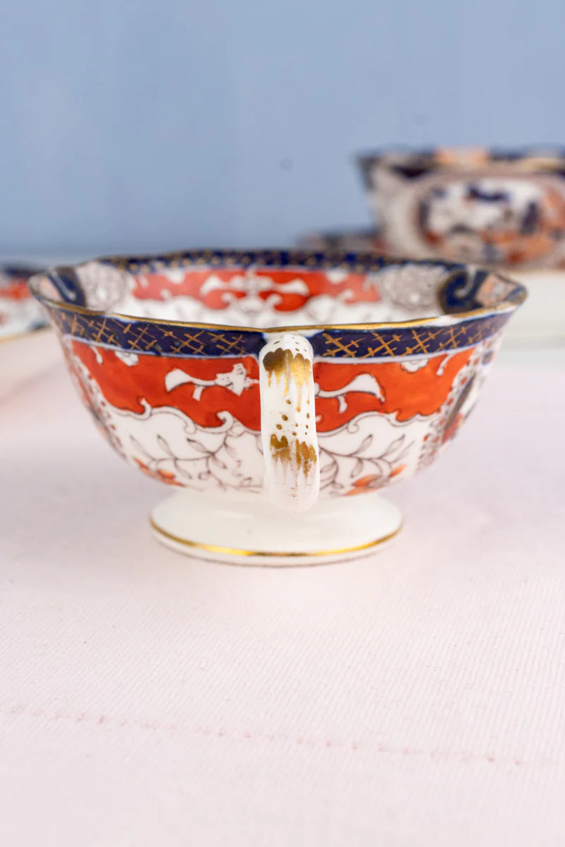 Antique English Imari Cup & Saucer - Image 11