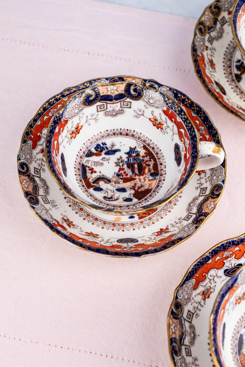 Antique English Imari Cup & Saucer - Image 2