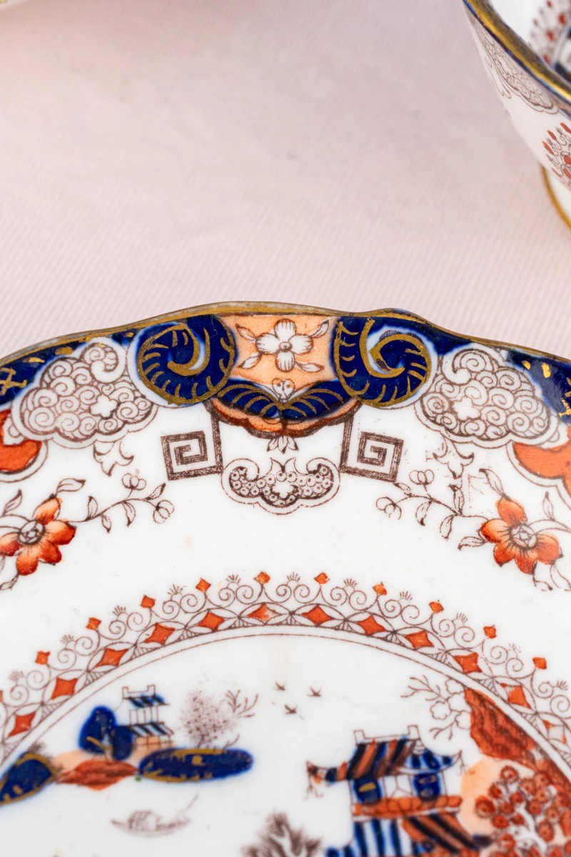 Antique English Imari Cup & Saucer - Image 6