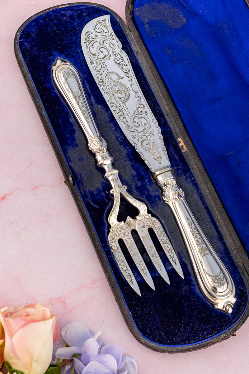 Victorian Silverplate Fish Servers - Image 2