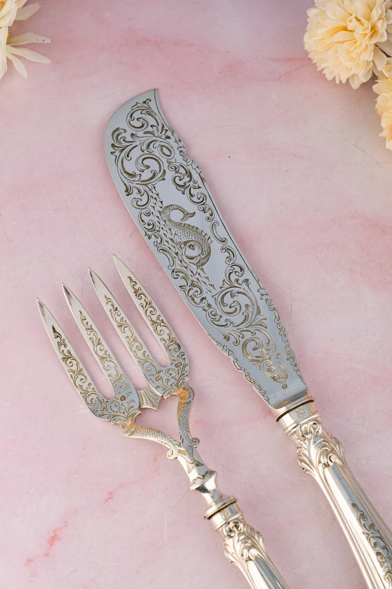 Victorian Silverplate Fish Servers - Image 3