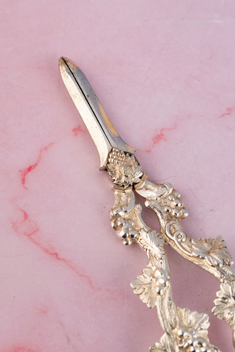 Antique English Silverplate Grape Shears - Image 3