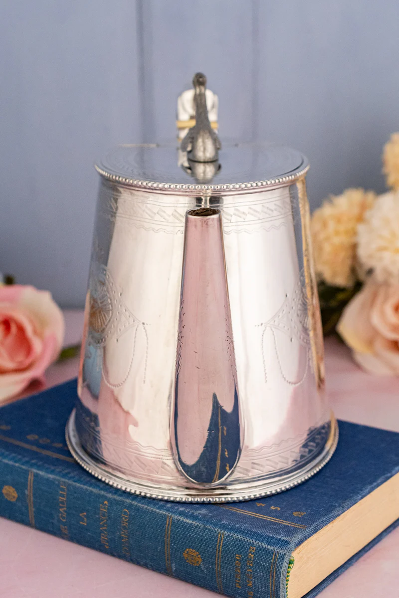 Antique English Silverplate Swan Teapot - Image 4