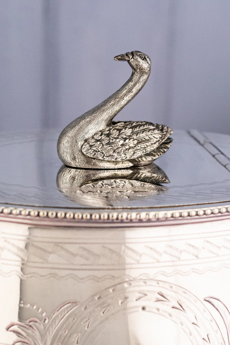Antique English Silverplate Swan Teapot - Image 5