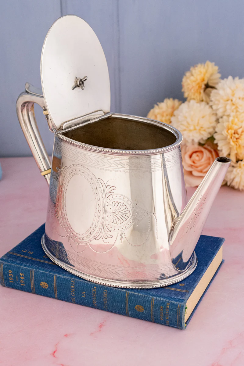 Antique English Silverplate Swan Teapot - Image 7