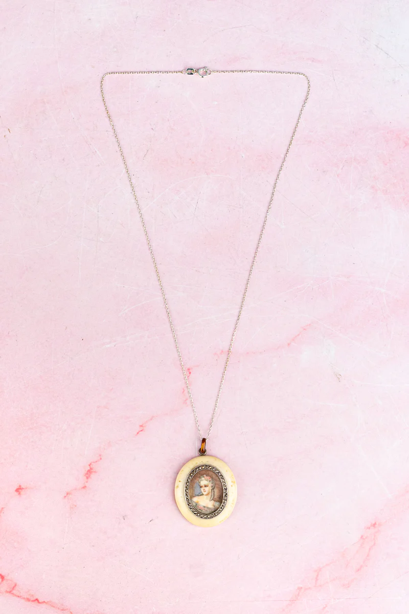Antique French Miniature Portrait Necklace - Image 7