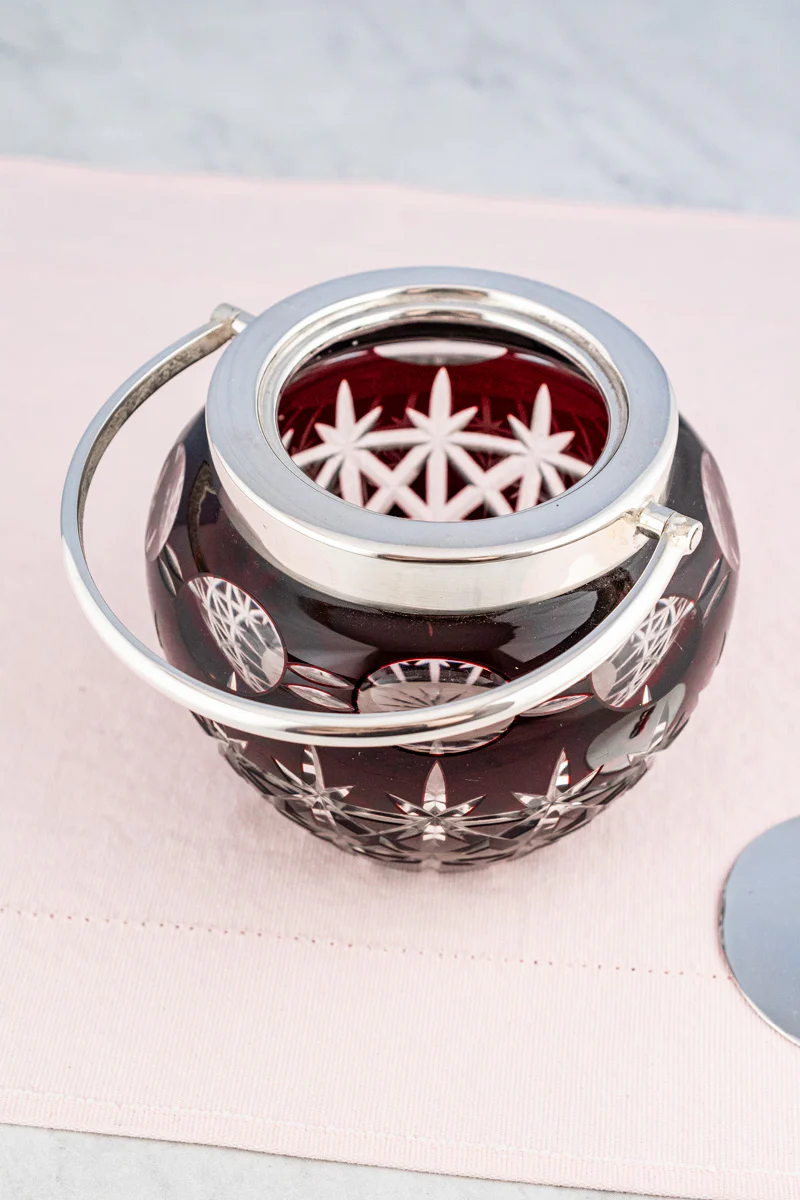 Antique Red Glass & Silverplate Biscuit Barrel - Image 7