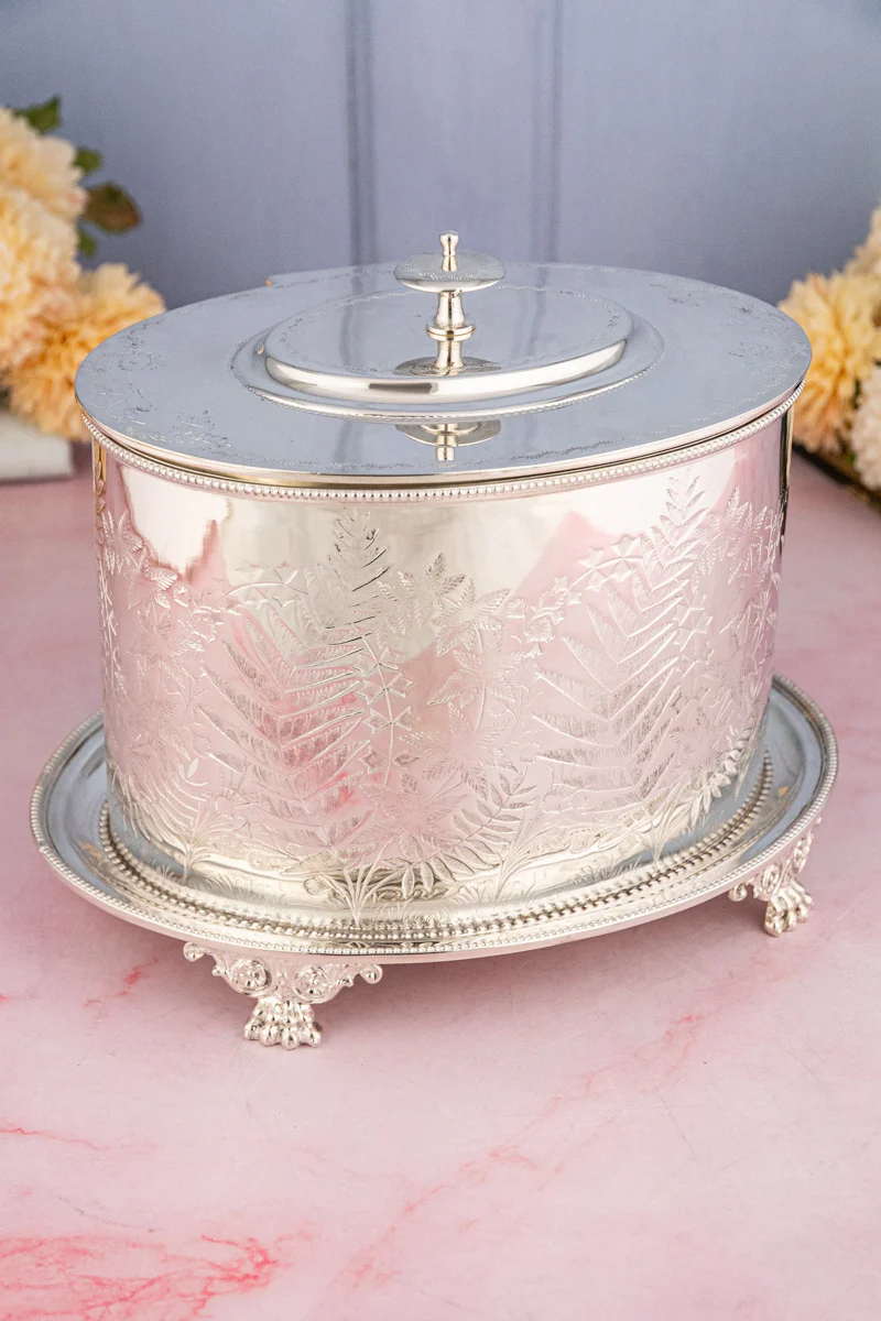 Antique Silverplate Biscuit Box - Image 2