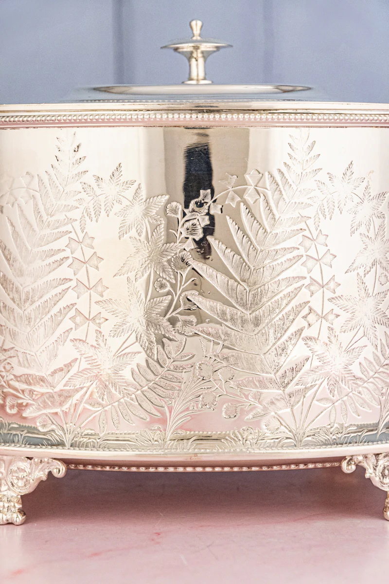 Antique Silverplate Biscuit Box - Image 5