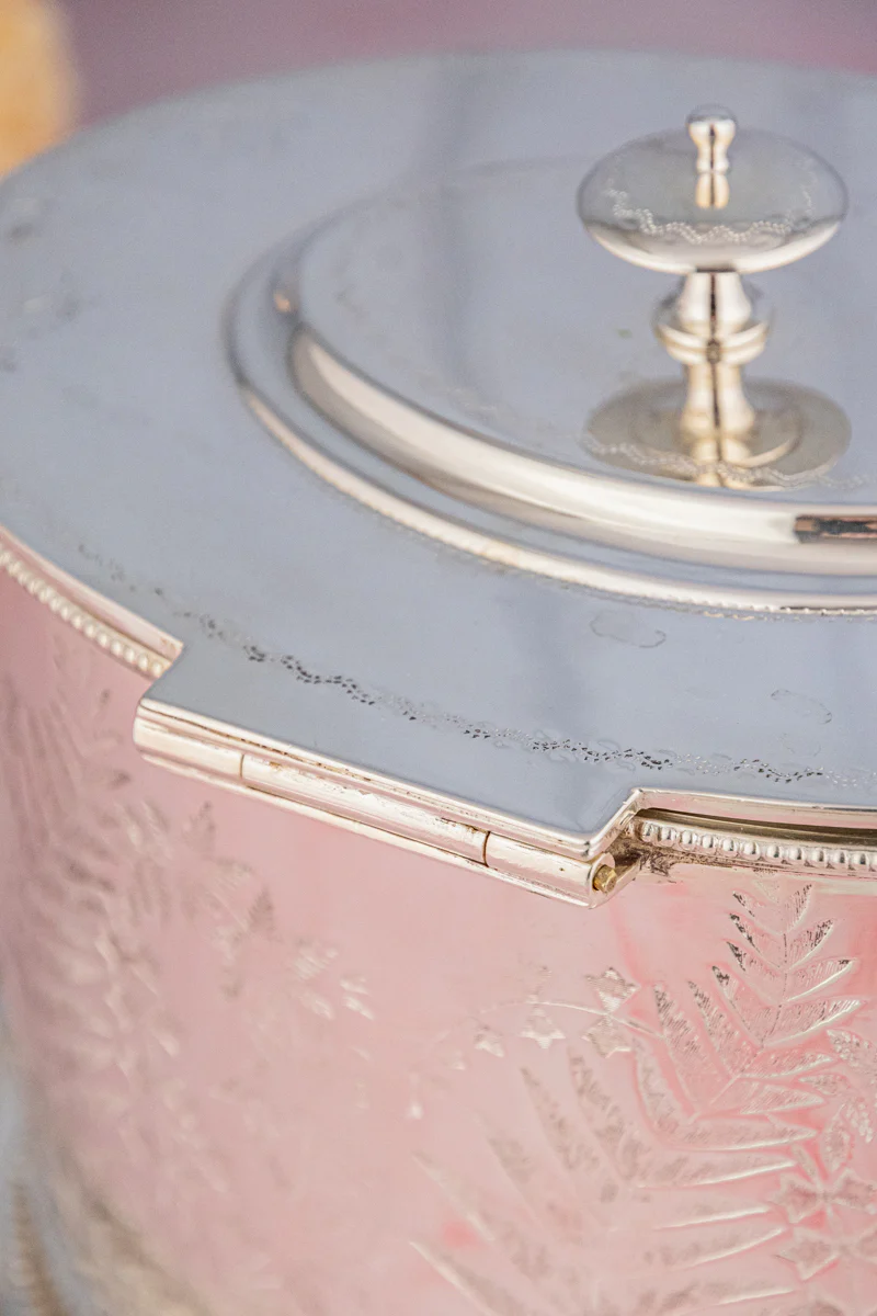 Antique Silverplate Biscuit Box - Image 8