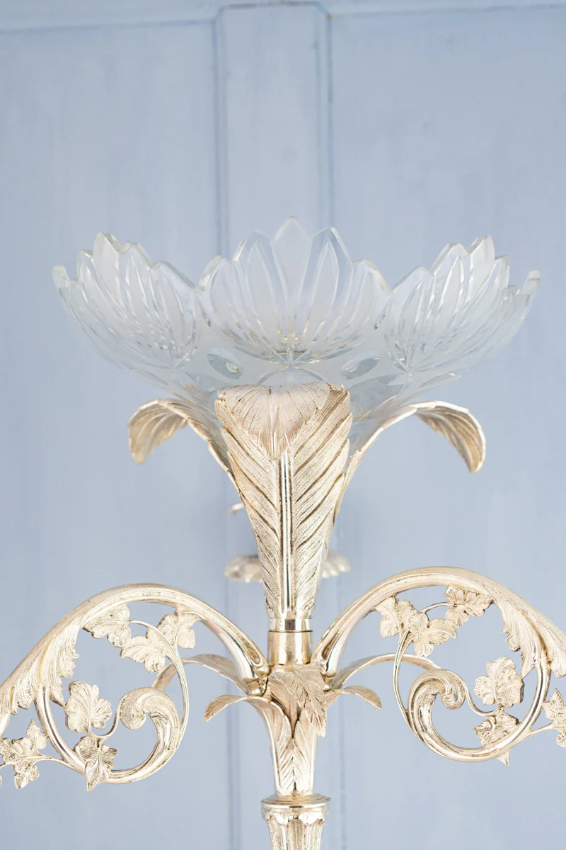 Antique English Silverplate Candelabra Épergne - Image 11