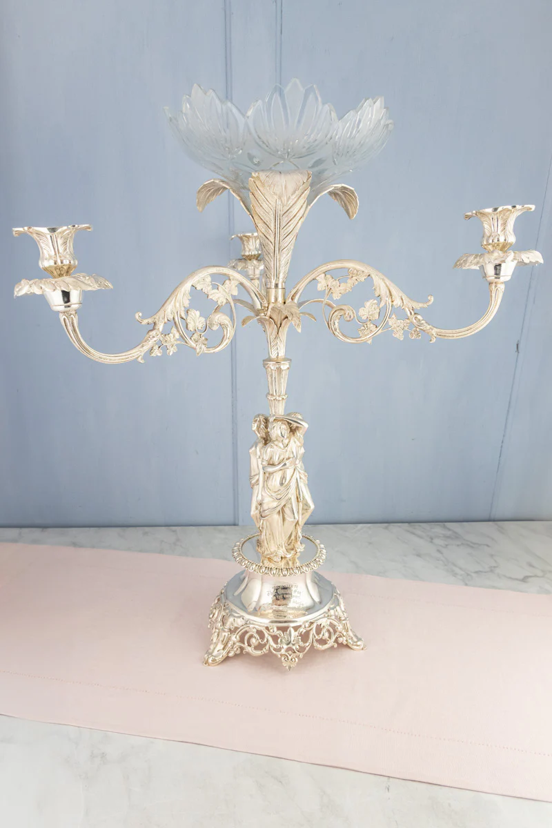 Antique English Silverplate Candelabra Épergne - Image 2