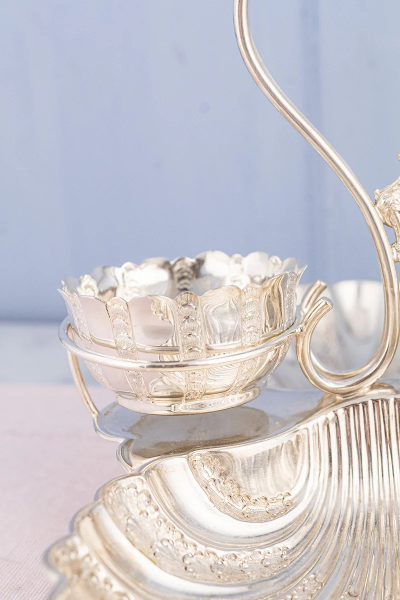 Antique English Silverplate Dessert Stand - Image 11