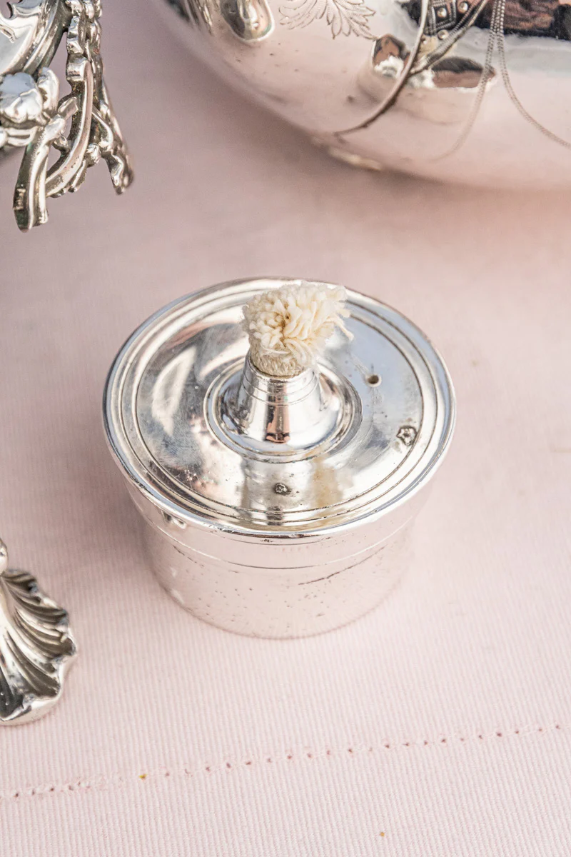 Antique Silverplate Tipping Pot on Warming Stand - Image 24
