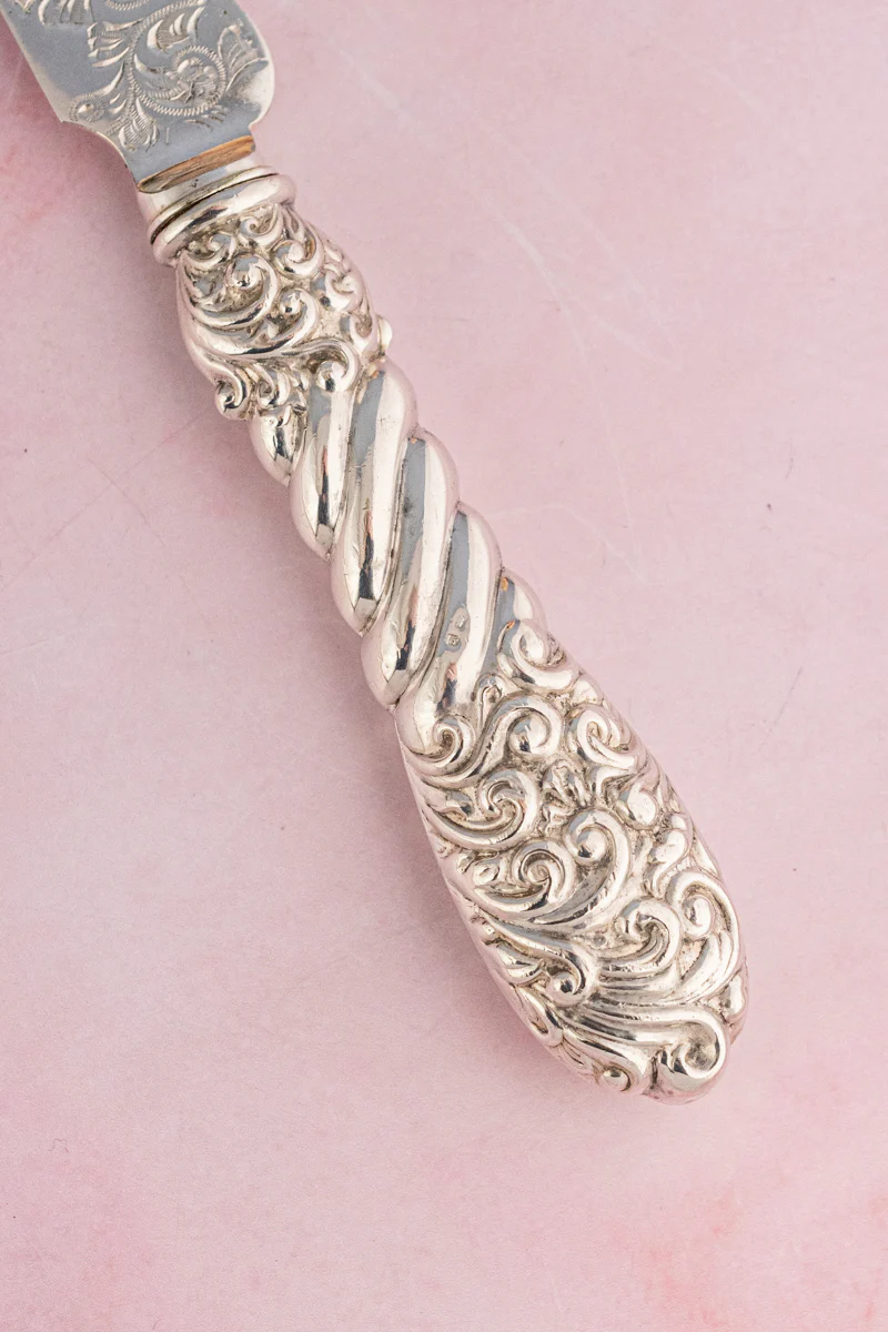 1901 Sterling Silver Handle Cake Knife - Image 10