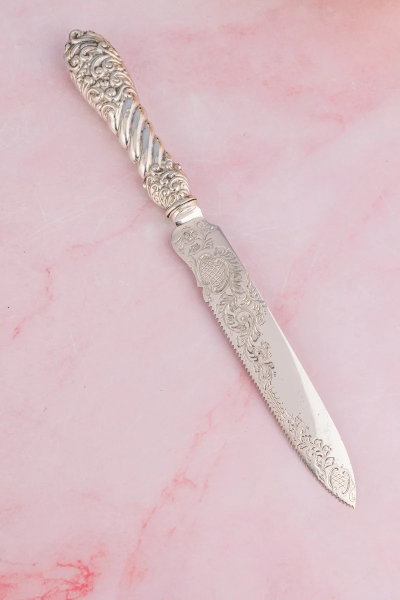 1901 Sterling Silver Handle Cake Knife - Image 3