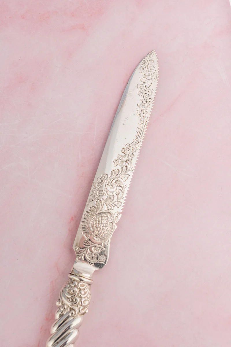 1901 Sterling Silver Handle Cake Knife - Image 4