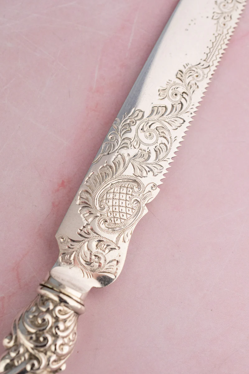 1901 Sterling Silver Handle Cake Knife - Image 5