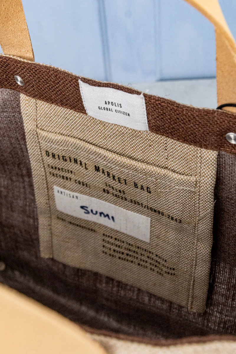 Apolis P.O.S.H. Market Tote with Shoulder Strap in Russet - Image 4