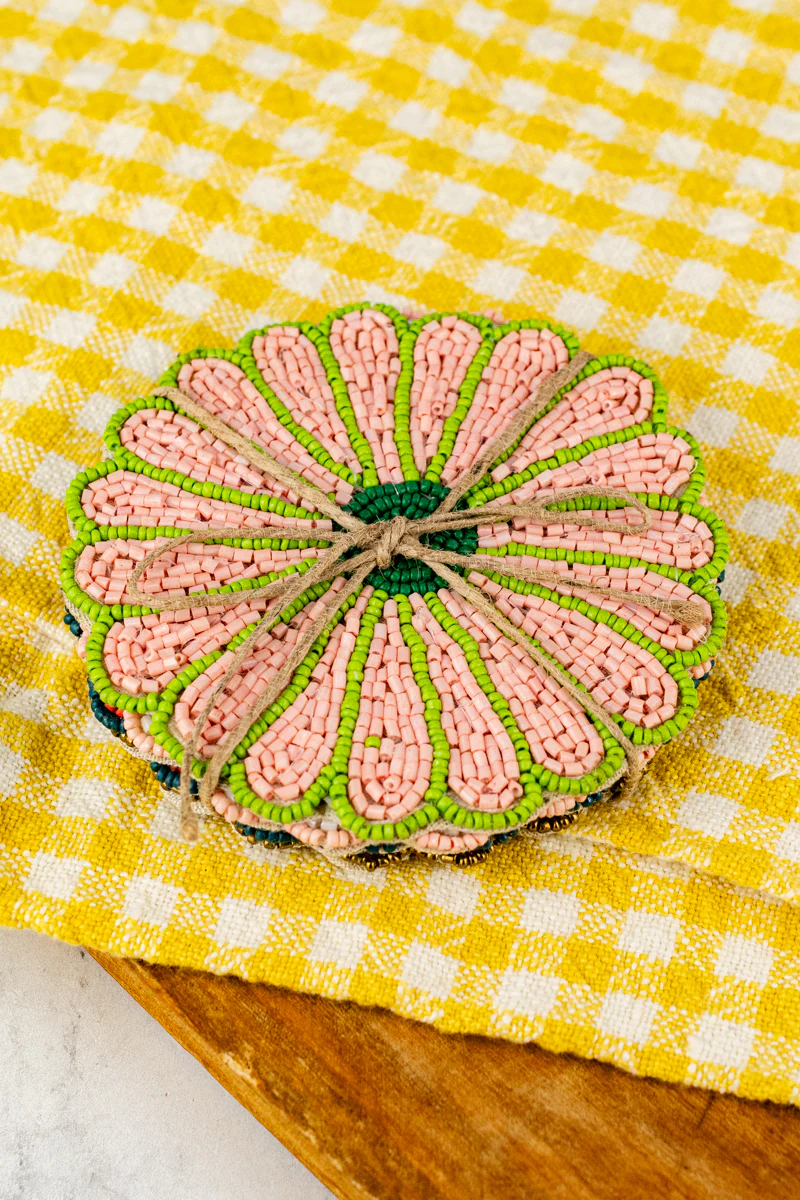 Beaded Flower Coasters - Set of 4 - Image 3
