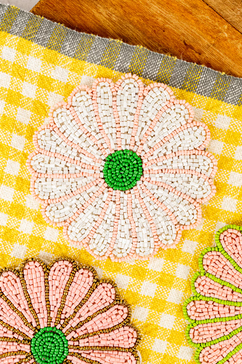 Beaded Flower Coasters - Set of 4 - Image 7