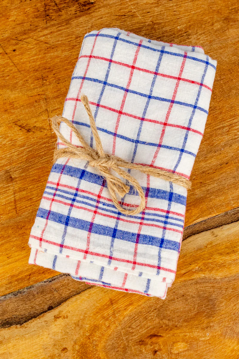 Bistro Check Linen Napkin Set of 2 - Image 3