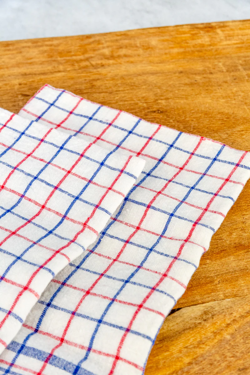 Bistro Check Linen Napkin Set of 2 - Image 5