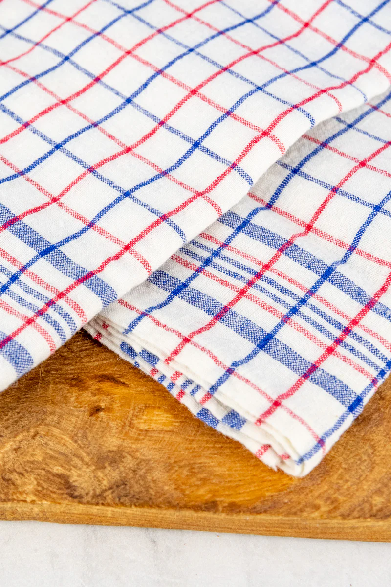 Bistro Check Linen Napkin Set of 2 - Image 6