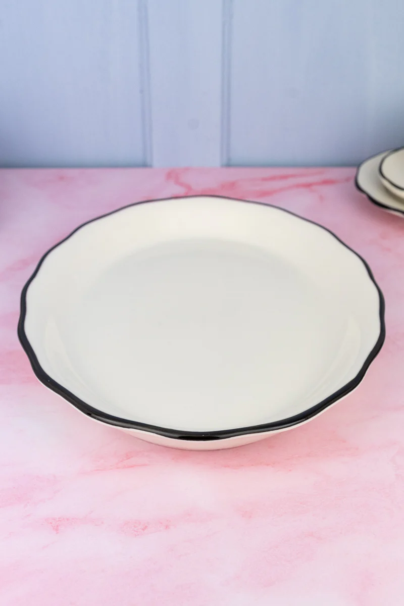 Black Band Scallop Edge Large Oval Platter - Image 4