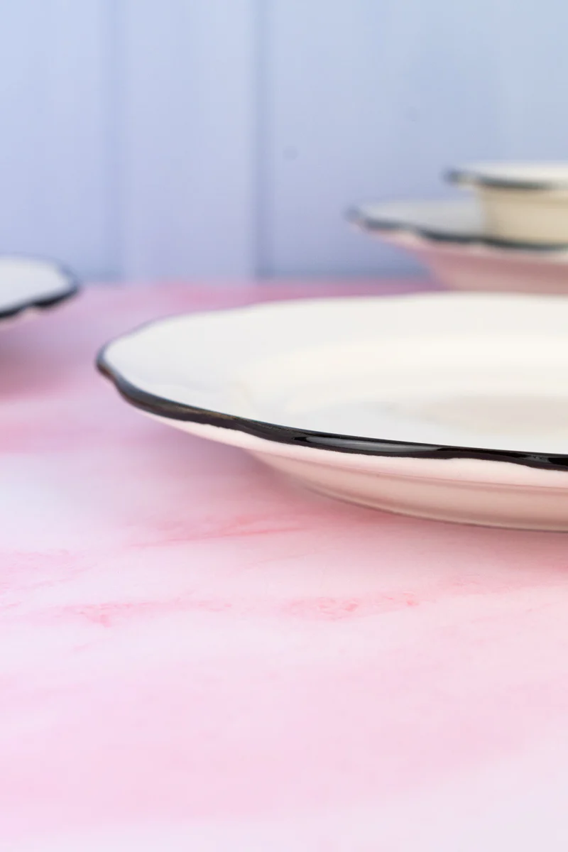 Black Band Scallop Edge Salad Plate - Image 2