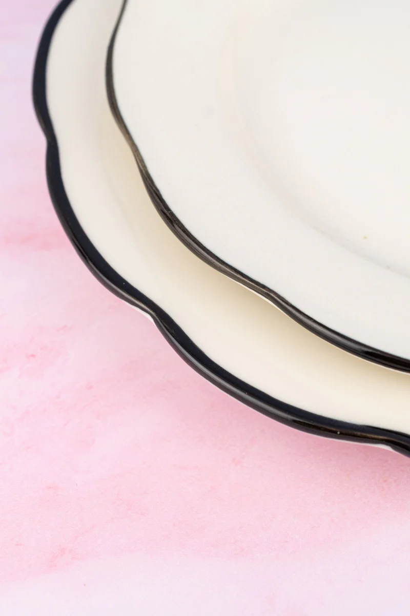 Black Band Scallop Edge Salad Plate - Image 3