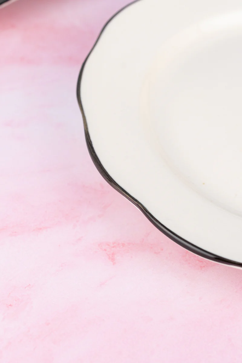 Black Band Scallop Edge Salad Plate - Image 4
