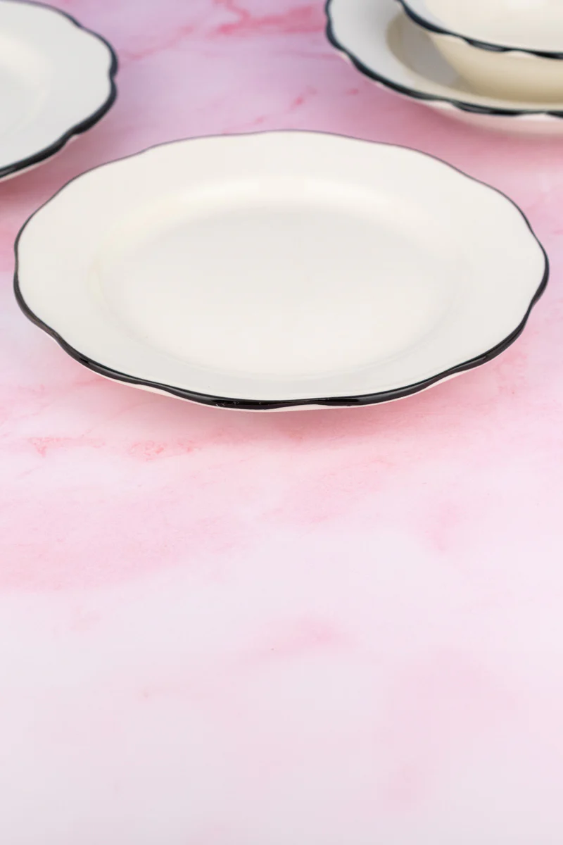 Black Band Scallop Edge Salad Plate - Image 5
