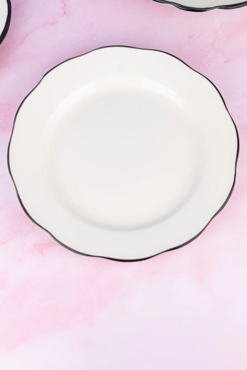 Black Band Scallop Edge Salad Plate - Image 6