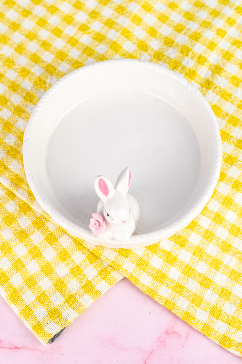 Porcelain Bunny Basket Dish - Image 5