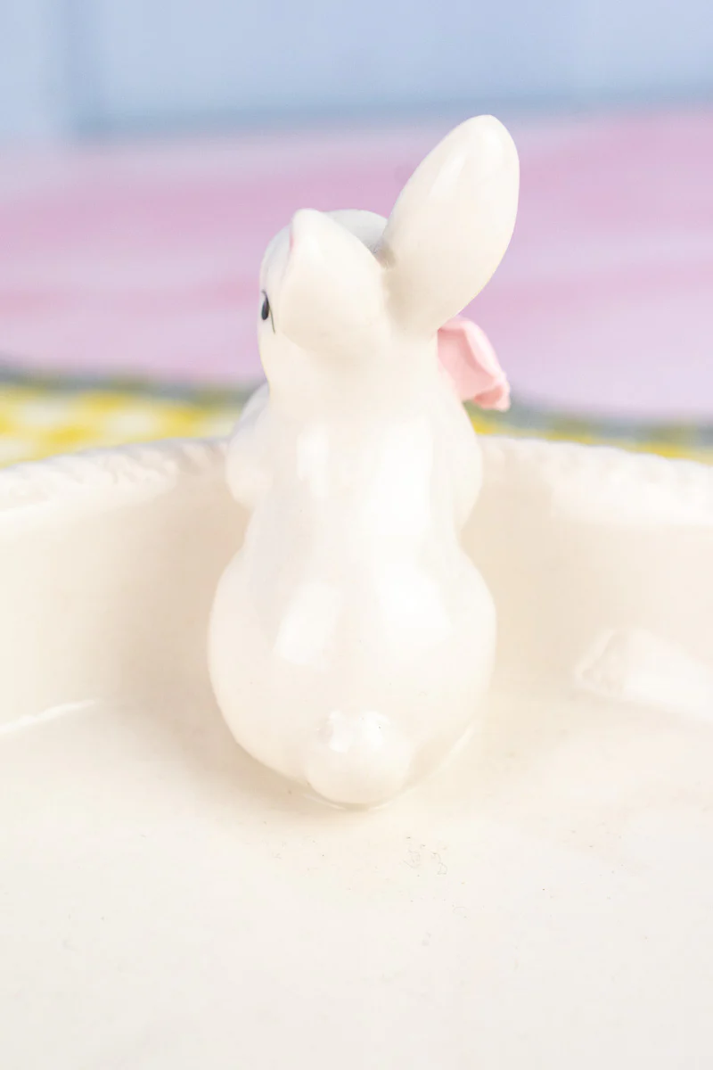 Porcelain Bunny Basket Dish - Image 6