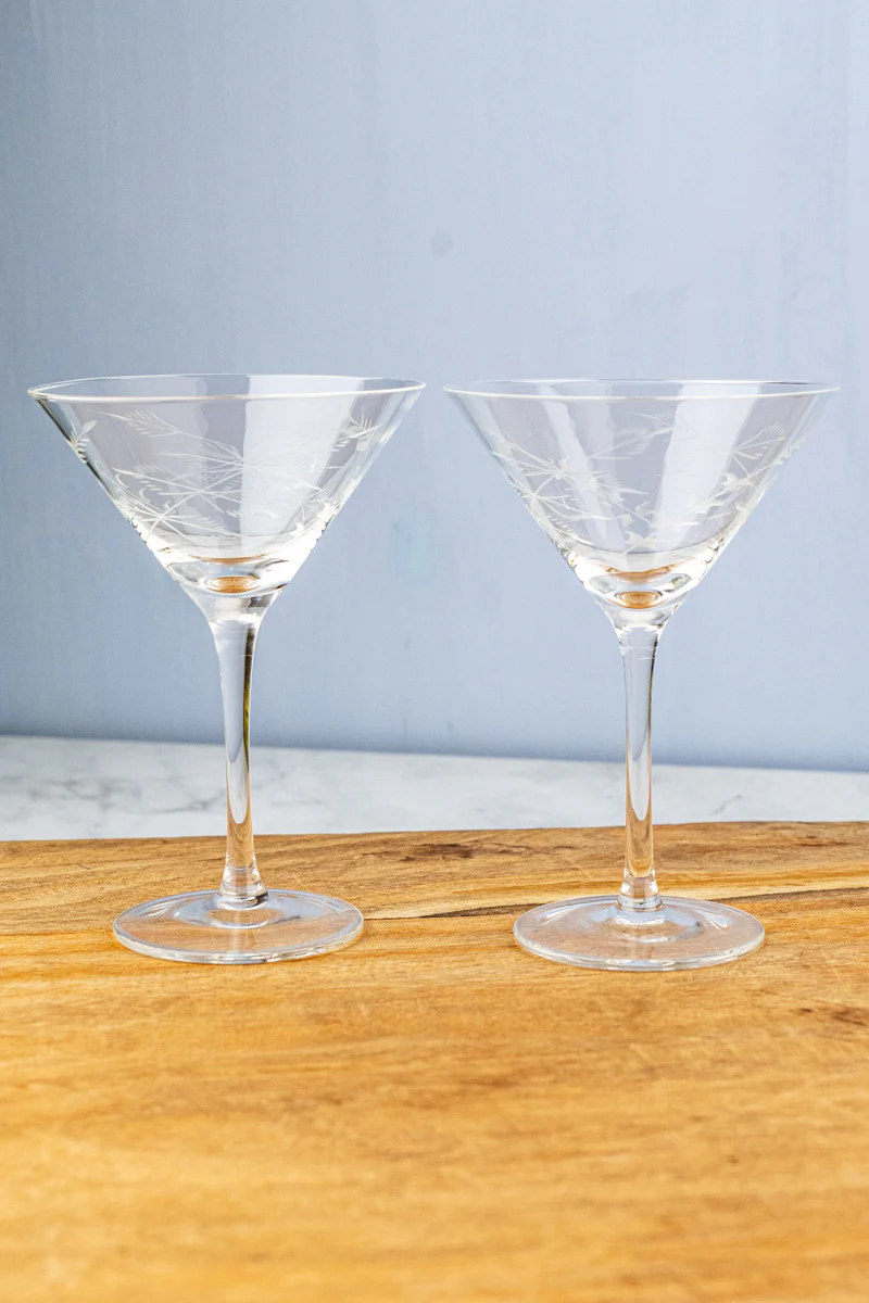 Fern Martini Glasses - Set of 2 - Image 4