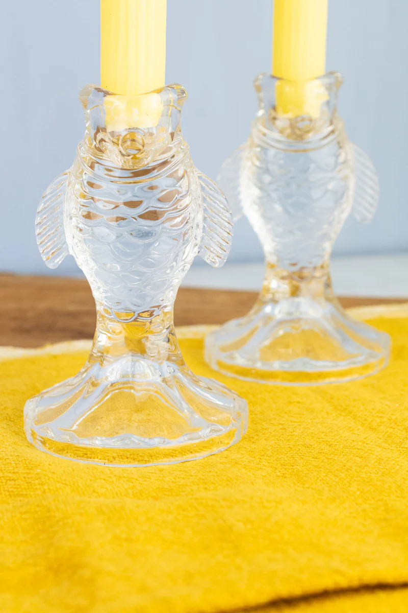 Glass Fish Candlesticks - Set of 2 - Image 2
