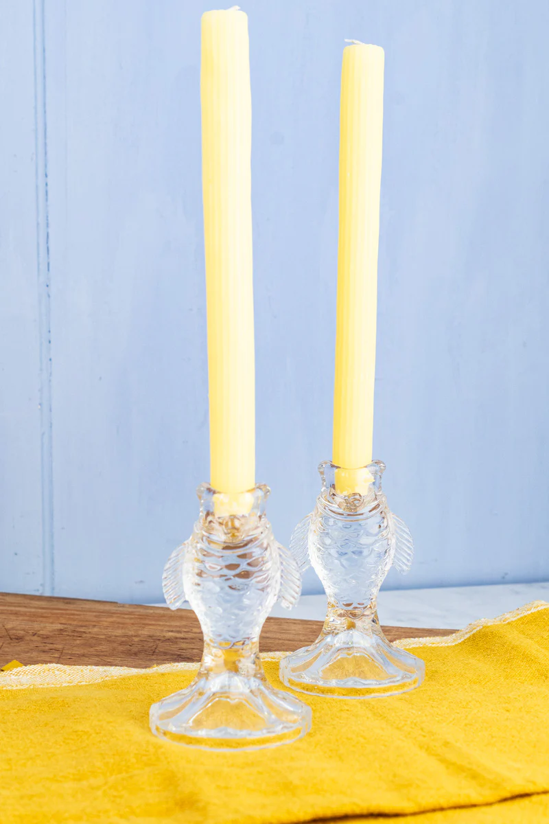 Glass Fish Candlesticks - Set of 2 - Image 3