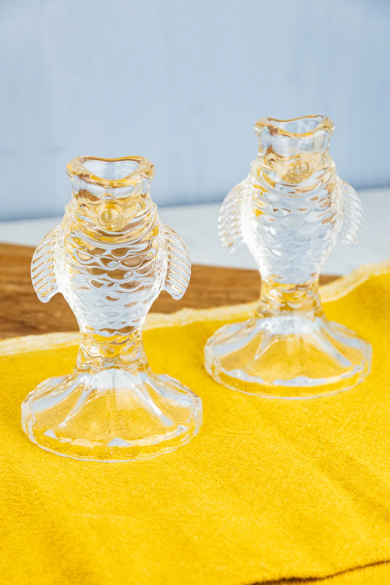 Glass Fish Candlesticks - Set of 2 - Image 4