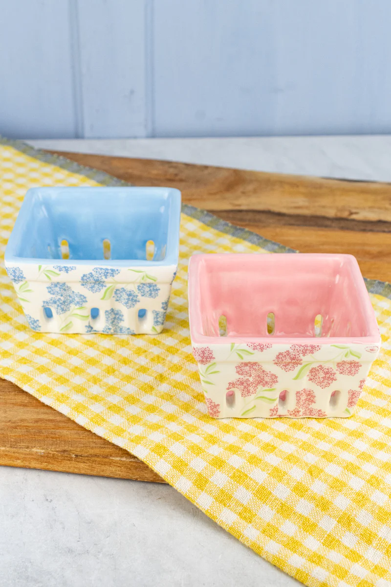 Hydrangea Ceramic Berry Basket - Image 6