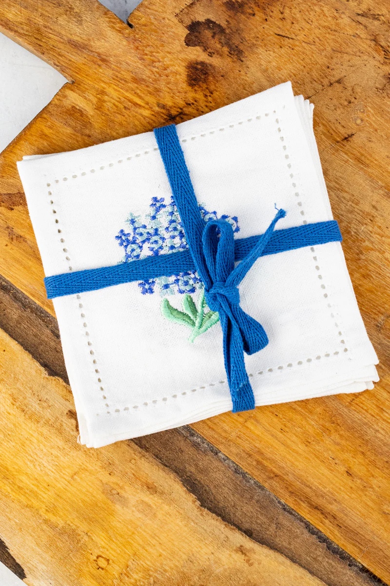 Hydrangea Cocktail Napkins - Set of 6 - Image 5