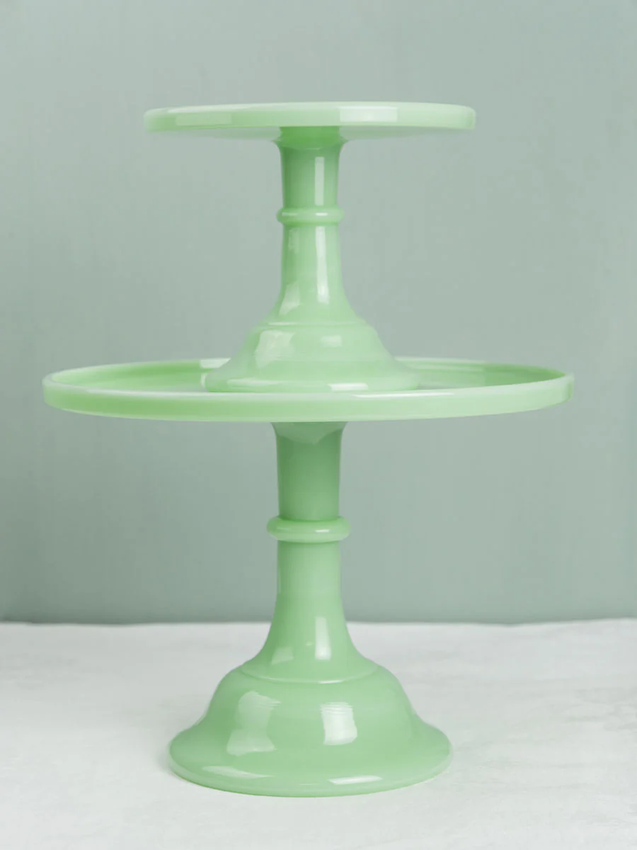 Jadeite Glass Cake Stand - 6" - Image 3