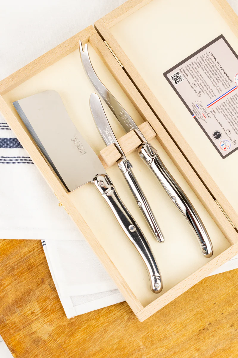 Laguiole 3-piece Stainless Steel Cheese Knife Set - Image 2