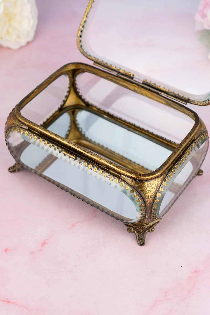 Rectangular Beveled Glass Jewelry Box - Image 4