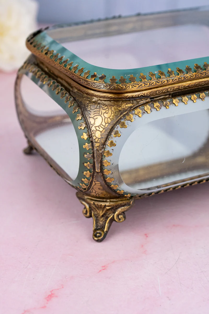 Rectangular Beveled Glass Jewelry Box - Image 7
