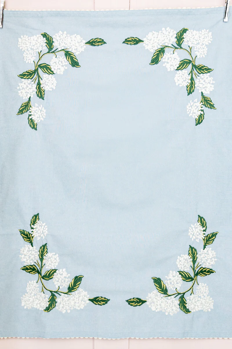 Hydrangea Embroidered Tea Towel - Image 2